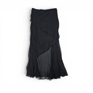 Vintage Cache Silk Maxi Skirt Whimsigoth Beaded - Medium